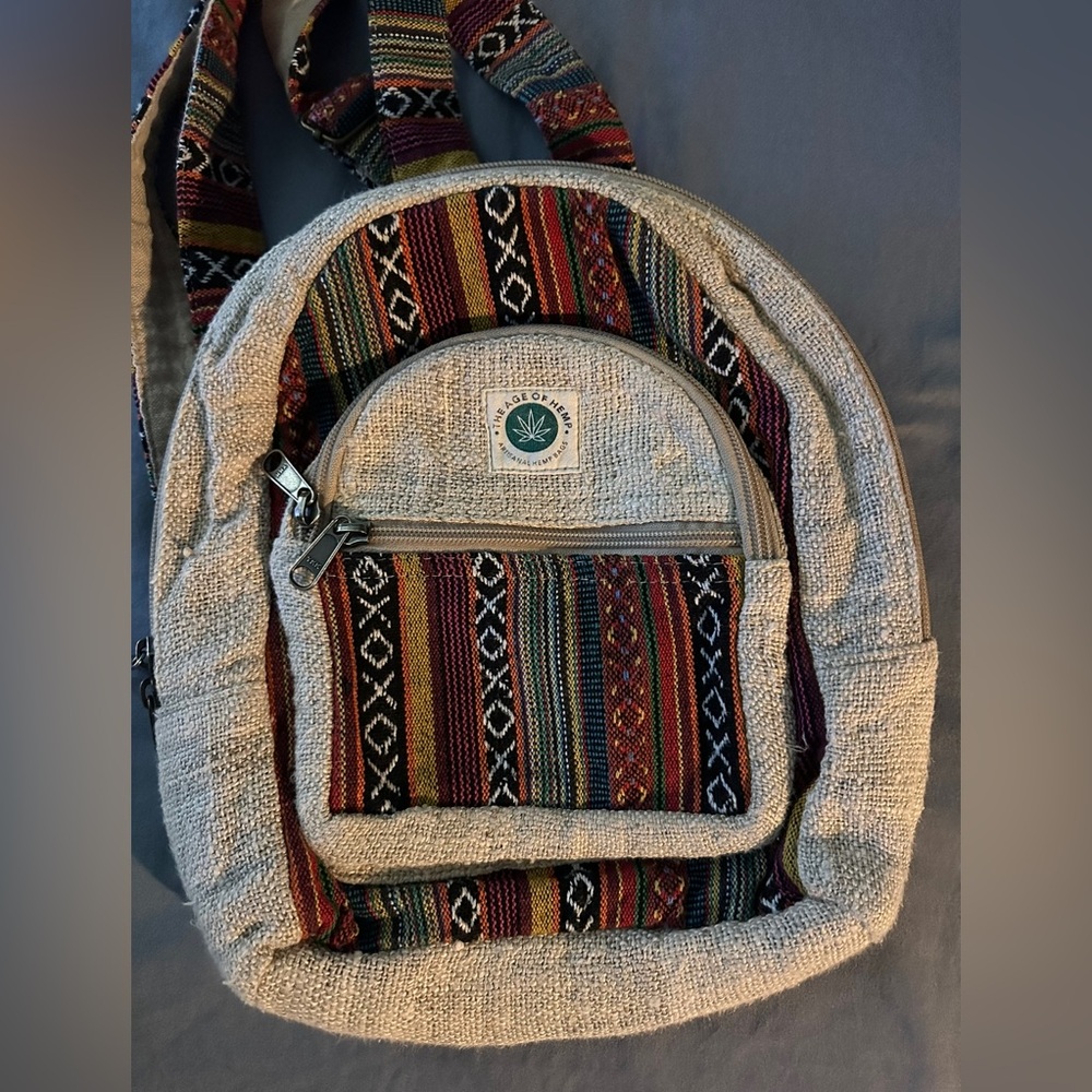 LARGE HEMP BACKPACK USED GOOD CONDITION